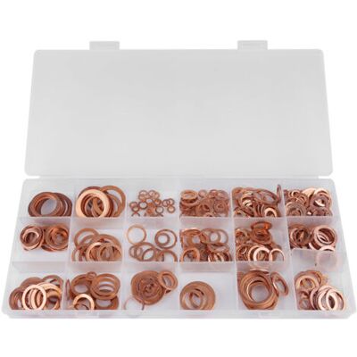 ABYSSE Assortiment De 395 Rondelles Plates En Cuivre Massif Pour Bouchons De Vidange, 18 Tailles, Avec Boîte. Publicité ABYSSE Assortiment De 395 Rondelles Plates En Cuivre Massif Pour Bouchons De Vidange, 18 Tailles, Avec Boîte. Publicité