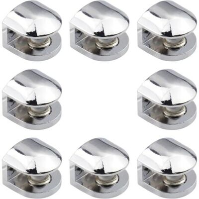 ABYSSE Lot De 8 Supports D'Étagères En Verre Réglables En Alliage De Zinc Convient Pour Le Verre De 8 À 10 Mm D'Épaisseur - Publicité ABYSSE Lot De 8 Supports D'Étagères En Verre Réglables En Alliage De Zinc Convient Pour Le Verre De 8 À 10 Mm D'Épaisseur - Publicité