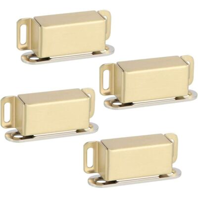 XISRENS Aimant Porte Placard Loquet Magnétique Pour Tirtoirs Ou Armoires Fermeture De Porte, Finition Dorée En Acier Inoxydable, 4 Pcs, Ecat001g-4p-fr - Publicité XISRENS Aimant Porte Placard Loquet Magnétique Pour Tirtoirs Ou Armoires Fermeture De Porte, Finition Dorée En Acier Inoxydable, 4 Pcs, Ecat001g-4p-fr - Publicité
