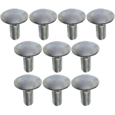 Melissa C49000 - Lot De 10 Boulons De Carrosserie/charrue À Tête Ronde À Collet Carré- M8x20mm - En Acier Zingué - Din 603 - Publicité Melissa C49000 - Lot De 10 Boulons De Carrosserie/charrue À Tête Ronde À Collet Carré- M8x20mm - En Acier Zingué - Din 603 - Publicité