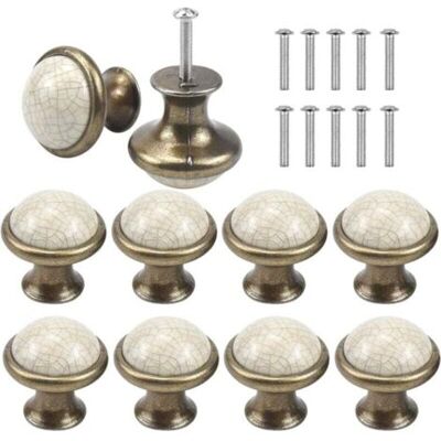ABYSSE 10pcs Céramique Tiroir De Porte Poignée, 34mm Rond Boutons De Tiroir, Vintage Bouton De Meubles, Boutons De Porte, Poignées De Meuble Pour Placard A - Publicité ABYSSE 10pcs Céramique Tiroir De Porte Poignée, 34mm Rond Boutons De Tiroir, Vintage Bouton De Meubles, Boutons De Porte, Poignées De Meuble Pour Placard A - Publicité