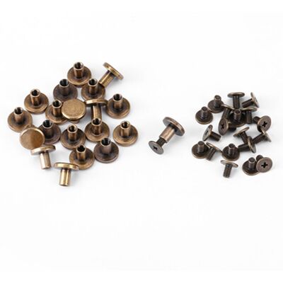 PELTOR Jeffergarden 20 Vis, Écrous, Clous Et Rivets À Tête Plate En Cuivre Et Laiton Avec Capuchon En Cuir (8 Mm) - Publicité PELTOR Jeffergarden 20 Vis, Écrous, Clous Et Rivets À Tête Plate En Cuivre Et Laiton Avec Capuchon En Cuir (8 Mm) - Publicité
