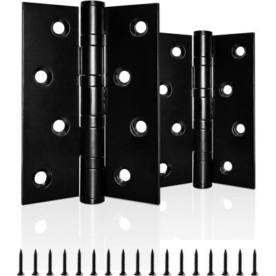 DYIKITI Lot De 1 Paire De Charnières De Porte Robustes À Roulement À Billes En Acier Inoxydable Chromé Pour Bois Intérieur Extérieur Noir 100 Mm - Publicité DYIKITI Lot De 1 Paire De Charnières De Porte Robustes À Roulement À Billes En Acier Inoxydable Chromé Pour Bois Intérieur Extérieur Noir 100 Mm - Publicité