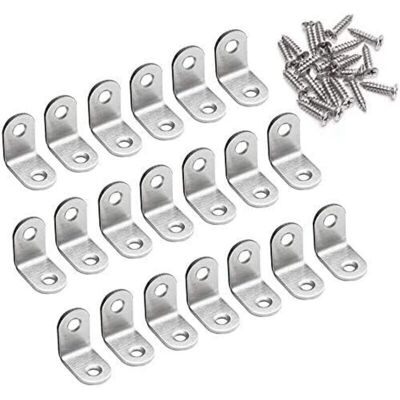 OEM Équerre De Fixation 90° En Acier Inoxydable Support L 20 X 20 X 16mm Lot De 20 Pièces Pour Renforcement Meubles Et Étagères - Publicité OEM Équerre De Fixation 90° En Acier Inoxydable Support L 20 X 20 X 16mm Lot De 20 Pièces Pour Renforcement Meubles Et Étagères - Publicité