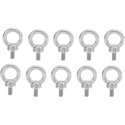 LEDE Lot De 10 Boulons À Œil De Levage M6 En Acier Inoxydable, Vis De Fixation, Écrous, Boulons À Œil À Épaulement - Publicité LEDE Lot De 10 Boulons À Œil De Levage M6 En Acier Inoxydable, Vis De Fixation, Écrous, Boulons À Œil À Épaulement - Publicité