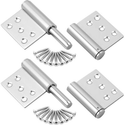 ABYSSE Lot De 2 Charnières Piano Pliante En Acier Inoxydable 12,7 Cm Argenté Avec 20 Vis Pour Portes Coulissantes, Barrières De Jardin Et Fenêtres - Publicité ABYSSE Lot De 2 Charnières Piano Pliante En Acier Inoxydable 12,7 Cm Argenté Avec 20 Vis Pour Portes Coulissantes, Barrières De Jardin Et Fenêtres - Publicité