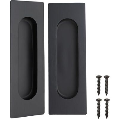 OEM Lot De 2 Poignées Rectangulaires Encastrées En Acier Inoxydable Noir Mat – Dimensions 12 X 4 X 1,2 Cm – Pour Portes Coulissantes - Publicité OEM Lot De 2 Poignées Rectangulaires Encastrées En Acier Inoxydable Noir Mat – Dimensions 12 X 4 X 1,2 Cm – Pour Portes Coulissantes - Publicité