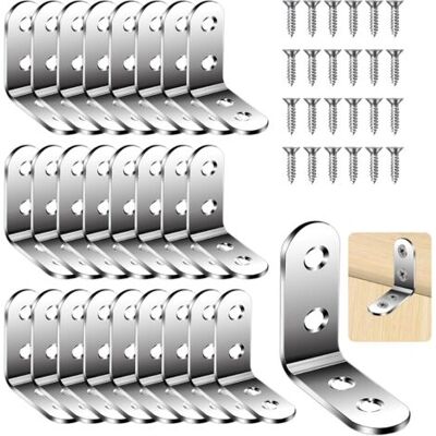 NALOOKAMIC Lot De 26 Equerre D'Assemblage, Équerre De Fixation En Forme De L, Équerres De Fixation, Équerre De Fixation En Métal, Equerre Inox Pour La Fixation Et La Réparation De Meubles(40x40x16mm) - Publicité NALOOKAMIC Lot De 26 Equerre D'Assemblage, Équerre De Fixation En Forme De L, Équerres De Fixation, Équerre De Fixation En Métal, Equerre Inox Pour La Fixation Et La Réparation De Meubles(40x40x16mm) - Publicité