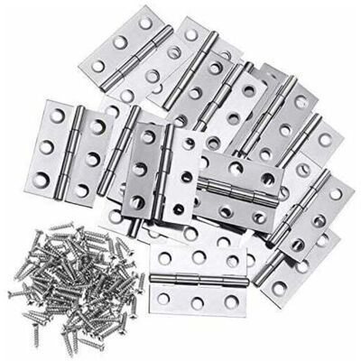 ABCRITAL 10pcs Charnière En Acier Inoxydable Charnières 3 Pouces Se Pliant Charnière Connecteurs Pour La Maison Meubles Matériel Armoire Garde Porte Tiroir (avec 60pcs 3 12mm Vis) - Publicité ABCRITAL 10pcs Charnière En Acier Inoxydable Charnières 3 Pouces Se Pliant Charnière Connecteurs Pour La Maison Meubles Matériel Armoire Garde Porte Tiroir (avec 60pcs 3 12mm Vis) - Publicité