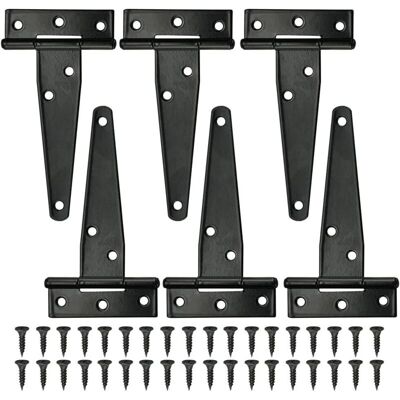 Melissa 6 Pcs Charnière En T Noires Charnière Porte De Grange 4 Pouces Charnières En T Extérieur Avec 36 Vis Charnières De Portes En Fer Charnières Robustes Pour Portes, Fenêtres, Abris De Jardin - Publicité Melissa 6 Pcs Charnière En T Noires Charnière Porte De Grange 4 Pouces Charnières En T Extérieur Avec 36 Vis Charnières De Portes En Fer Charnières Robustes Pour Portes, Fenêtres, Abris De Jardin - Publicité