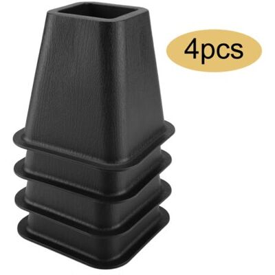 ABYSSE Lot De 4 Rehausseurs De Meubles De Lit Très Résistants, Hauteur 5inch, Rehausseurs De Meubles Réglables Pour Canapé, Table, Chaise Ou Bureau, Supporte Jusqu'à 500 Kg (noir) - Publicité ABYSSE Lot De 4 Rehausseurs De Meubles De Lit Très Résistants, Hauteur 5inch, Rehausseurs De Meubles Réglables Pour Canapé, Table, Chaise Ou Bureau, Supporte Jusqu'à 500 Kg (noir) - Publicité