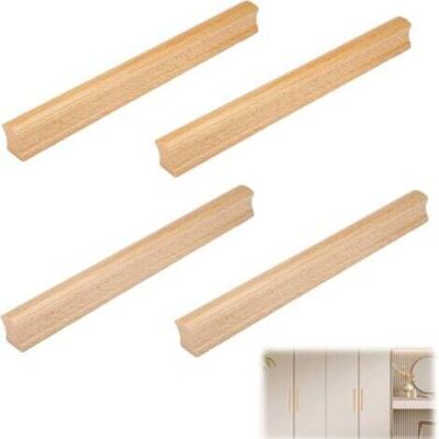 ABCRITAL 4 Pièces Poignée Meuble Bois, Poignées De Placard En Bois, Hole Distance 160mm, Cuisine Poignées De Tiroir En Bois , Bois Massif Poignee De Meuble, Pour Portes, Tiroirs, Armoires - Publicité ABCRITAL 4 Pièces Poignée Meuble Bois, Poignées De Placard En Bois, Hole Distance 160mm, Cuisine Poignées De Tiroir En Bois , Bois Massif Poignee De Meuble, Pour Portes, Tiroirs, Armoires - Publicité