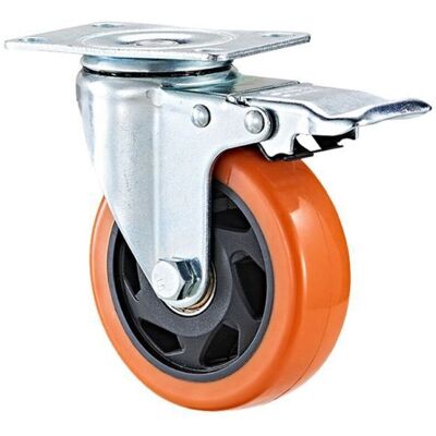 AIRSTRA Jeu De Roulettes Avec Plaque De Montage, Ø 50, Plastique Orange, Acier Et Plastique, 1 Jeu - Publicité AIRSTRA Jeu De Roulettes Avec Plaque De Montage, Ø 50, Plastique Orange, Acier Et Plastique, 1 Jeu - Publicité