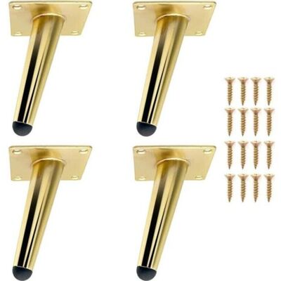 ABYSSE Lot De 4 12cm Pieds De Meubles Pied De Table Doré Incliné En Métal Durable, Jambe De Table, Pieds De Canapé Pour Remplacer Ou Ajuster La Hauteur Des Tables De Chevet, Canapé, Meubles Tv, Fauteuil Etc - Publicité ABYSSE Lot De 4 12cm Pieds De Meubles Pied De Table Doré Incliné En Métal Durable, Jambe De Table, Pieds De Canapé Pour Remplacer Ou Ajuster La Hauteur Des Tables De Chevet, Canapé, Meubles Tv, Fauteuil Etc - Publicité