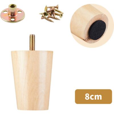 ABYSSE Lot De 4 Pieds De Canapé En Bois Massif, Adaptés Aux Meubles Tv, Tables Basses, Meubles À Chaussures Et Meubles De Salle De Bain (8 Cm) - Publicité ABYSSE Lot De 4 Pieds De Canapé En Bois Massif, Adaptés Aux Meubles Tv, Tables Basses, Meubles À Chaussures Et Meubles De Salle De Bain (8 Cm) - Publicité