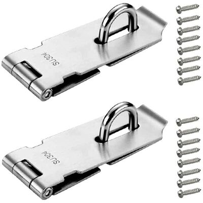 PELTOR 2 Pièces Loquet De Cadenas 4 Pouces - Argenté Acier Inoxydable Verrou De Porte Cadenas Avec Vis Pour Meubles Armoire Tiroir - Publicité PELTOR 2 Pièces Loquet De Cadenas 4 Pouces - Argenté Acier Inoxydable Verrou De Porte Cadenas Avec Vis Pour Meubles Armoire Tiroir - Publicité
