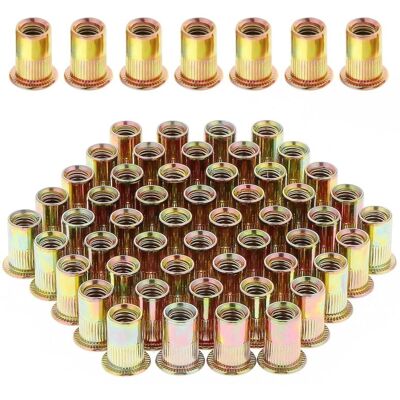 Melissa 100 Pièces Écrou À Rivet M8 Fileté À Tête Plate, Écrous À Riveter Fileter En Acier Au Carbone Zingué, Assortiment M8 Rivet Inserts Filetés Pour Métal Plastique (14 Mm X 18 Mm) - Publicité Melissa 100 Pièces Écrou À Rivet M8 Fileté À Tête Plate, Écrous À Riveter Fileter En Acier Au Carbone Zingué, Assortiment M8 Rivet Inserts Filetés Pour Métal Plastique (14 Mm X 18 Mm) - Publicité