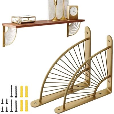 FOGSHIELD Zolginah Lot De 2 Équerre Pour Étagere Murale 200mm Support Console Acier Inoxydable Equerre Murale Supports D'Étagère Pour Étagere Murale En Fer Supports (or) - Publicité FOGSHIELD Zolginah Lot De 2 Équerre Pour Étagere Murale 200mm Support Console Acier Inoxydable Equerre Murale Supports D'Étagère Pour Étagere Murale En Fer Supports (or) - Publicité