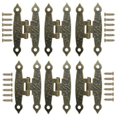 NO BRAND Pair 20 Pièces Charnières En Métal Bronze Rétro Pour Placard, Armoires Avec Vis - Style Pliantes Décorative Pour Petite Boîte, Caisse, Meuble, Porte - Publicité NO BRAND Pair 20 Pièces Charnières En Métal Bronze Rétro Pour Placard, Armoires Avec Vis - Style Pliantes Décorative Pour Petite Boîte, Caisse, Meuble, Porte - Publicité