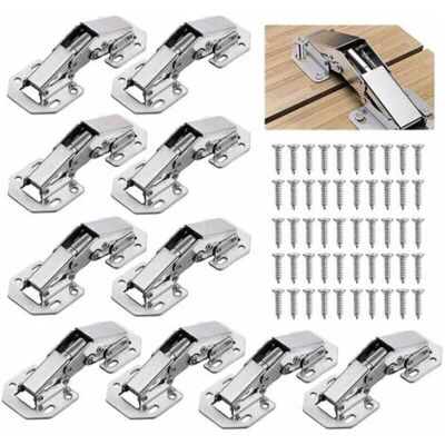 ABYSSE 10 Pcs Acier Allié Charniere Porte Placard/ Cuisine, 3 Pouces 90°charniere Meuble,charnière Invisible, Faites Correspondre La Vis, Convient Aux Portes D'Armoires De Bureau - Publicité ABYSSE 10 Pcs Acier Allié Charniere Porte Placard/ Cuisine, 3 Pouces 90°charniere Meuble,charnière Invisible, Faites Correspondre La Vis, Convient Aux Portes D'Armoires De Bureau - Publicité
