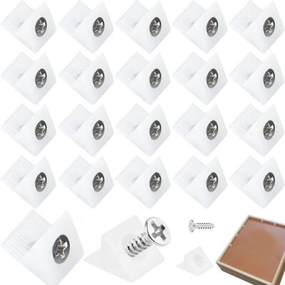Melissa Ersandy – Lot De 100 Renforts Pour Tiroirs – Supports En Plastique Durable – Fixations Avec Vis Pour Fonds De Tiroirs Affaissés – Dimensions 15x13x5mm - Publicité Melissa Ersandy – Lot De 100 Renforts Pour Tiroirs – Supports En Plastique Durable – Fixations Avec Vis Pour Fonds De Tiroirs Affaissés – Dimensions 15x13x5mm - Publicité