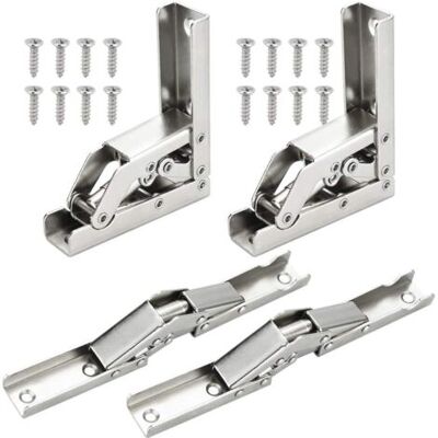 ABYSSE Charnières De Porte, Charnières Étagère Pliables À 90 Degrés/180 Degrés, Charnières Pour Étagères Table Console Pliable, 4 Pièces - Publicité ABYSSE Charnières De Porte, Charnières Étagère Pliables À 90 Degrés/180 Degrés, Charnières Pour Étagères Table Console Pliable, 4 Pièces - Publicité