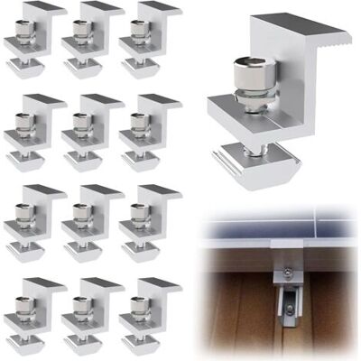 ABYSSE Support De Montage Pour Panneau Solaire En Aluminium, 12 Pièces, En Forme De Z, Pour Panneau Solaire De 40 Mm, Avec Écrous Et Vis, Pour Toitures, Murs Et Installations De Toit (40 Mm) - Publicité ABYSSE Support De Montage Pour Panneau Solaire En Aluminium, 12 Pièces, En Forme De Z, Pour Panneau Solaire De 40 Mm, Avec Écrous Et Vis, Pour Toitures, Murs Et Installations De Toit (40 Mm) - Publicité