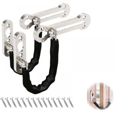 NO BRAND Pair 2pc Chaînes À Verrouillage De Sécurité Porte Anti-vol De Verrou De Chaîne D'Acier Inoxydable Chaîne De Garde De Loquet De Porte Chaîne De Porte Verrou De Sécurité Pour Famille Hôtel Appartement - Publicité NO BRAND Pair 2pc Chaînes À Verrouillage De Sécurité Porte Anti-vol De Verrou De Chaîne D'Acier Inoxydable Chaîne De Garde De Loquet De Porte Chaîne De Porte Verrou De Sécurité Pour Famille Hôtel Appartement - Publicité