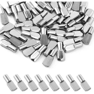 ABYSSE Lot De 100 Taquets D'Étagère Pour Chevilles De Meubles, Support D'Étagère En Métal Nickelé - Publicité ABYSSE Lot De 100 Taquets D'Étagère Pour Chevilles De Meubles, Support D'Étagère En Métal Nickelé - Publicité
