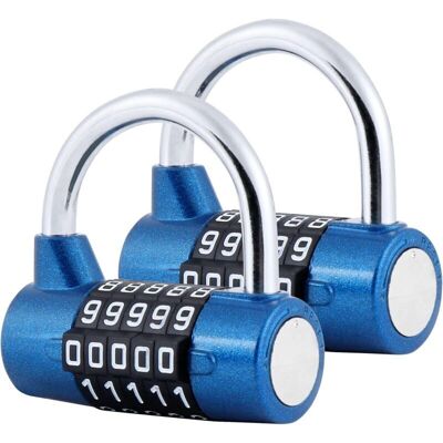 PELTOR Cadenas À Combinaison À 5 Chiffres, 2 Pcs Cadenas Pour Gymnase, Peut Être Réinitialisé Serrures À Combinaison Pour Casier, Boîte À Outils, Clôtures, - Publicité PELTOR Cadenas À Combinaison À 5 Chiffres, 2 Pcs Cadenas Pour Gymnase, Peut Être Réinitialisé Serrures À Combinaison Pour Casier, Boîte À Outils, Clôtures, - Publicité