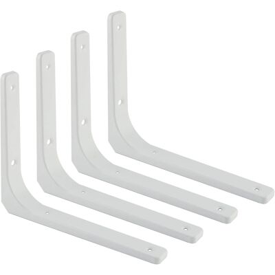 AHLSEN Bravix Equerre Etagere Murale, 4pcs Equerre Metale Blanche 250mm X 200mm Equerre Charge Lourde Support Etagere Murale Pour Deco Murale Cuisine Industrielle Radiateur Montage Mural - Publicité AHLSEN Bravix Equerre Etagere Murale, 4pcs Equerre Metale Blanche 250mm X 200mm Equerre Charge Lourde Support Etagere Murale Pour Deco Murale Cuisine Industrielle Radiateur Montage Mural - Publicité