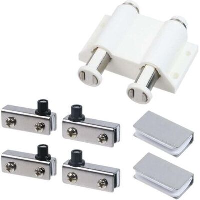 ABYSSE 2 Charnières Pivotantes En Acier Inoxydable Pour Portes En Verre, Fermeture Magnétique Double Tête, Abs Avec Kit De Fixation Pour Portes En Verre De 3 À 6 Mm (couleur Argent) - Publicité ABYSSE 2 Charnières Pivotantes En Acier Inoxydable Pour Portes En Verre, Fermeture Magnétique Double Tête, Abs Avec Kit De Fixation Pour Portes En Verre De 3 À 6 Mm (couleur Argent) - Publicité