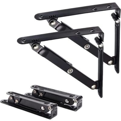 Bunthaus Lot De 2 Generic Equerre Etagere 150mm, Support Pliant Équerre Pliante Mural Pliable Équerre Pour Étagère En Angle De 90 Degrés Supports D Étagères Pliants En Métal (6 Inch) - Publicité Bunthaus Lot De 2 Generic Equerre Etagere 150mm, Support Pliant Équerre Pliante Mural Pliable Équerre Pour Étagère En Angle De 90 Degrés Supports D Étagères Pliants En Métal (6 Inch) - Publicité