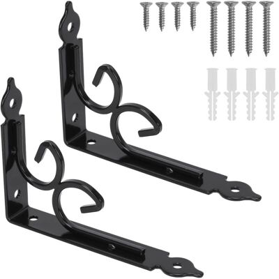 MOXIE 2pcs Equerre Etagere Murale Equerre Charge Lourde Equerre Metal Noir Vintage 150 115 3mm Equerre Fixation Equerre Fer Forge Avec Vis Cheville Pour Tablette Murale Chambre Meuble Déco - Publicité MOXIE 2pcs Equerre Etagere Murale Equerre Charge Lourde Equerre Metal Noir Vintage 150 115 3mm Equerre Fixation Equerre Fer Forge Avec Vis Cheville Pour Tablette Murale Chambre Meuble Déco - Publicité