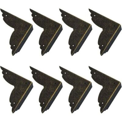 ABYSSE Lot De 8 Protections D'Angle Vintage En Métal Pour Meubles Et Tables (bronze) - Publicité ABYSSE Lot De 8 Protections D'Angle Vintage En Métal Pour Meubles Et Tables (bronze) - Publicité