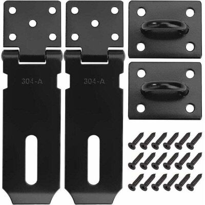 OEM Cadenas Fermoir Loquet De Porte Acier Inoxydable Moraillon De Verrouillage 4 Pouces Verrou De Porte Avec Vis Finition Noir Mat 2 Pièces-crezuo - Publicité OEM Cadenas Fermoir Loquet De Porte Acier Inoxydable Moraillon De Verrouillage 4 Pouces Verrou De Porte Avec Vis Finition Noir Mat 2 Pièces-crezuo - Publicité