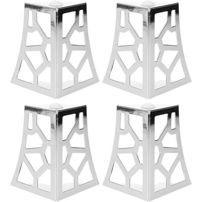 RICEEL Lot De 4 Pieds De Meubles En Métal Chromé 10 Cm Motifs Ajourés Décoratifs Supports Robustes Pour Commode Table Basse Et Canapé Accessoires De Rechange Pour Mobilier Intérieur - Publicité RICEEL Lot De 4 Pieds De Meubles En Métal Chromé 10 Cm Motifs Ajourés Décoratifs Supports Robustes Pour Commode Table Basse Et Canapé Accessoires De Rechange Pour Mobilier Intérieur - Publicité