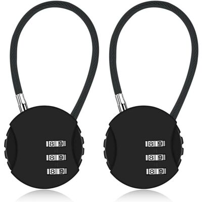 FOGSHIELD 2 Pièces Cadenas À Code Numérique 3 Chiffres, Résistant Aux Intempéries, Pour Valise D'Avion, Petits Cadenas À Câble, Cadenas À Code Pour Casier, Pour Voyage, Bagages, Valise, Sac, Casier - Publicité FOGSHIELD 2 Pièces Cadenas À Code Numérique 3 Chiffres, Résistant Aux Intempéries, Pour Valise D'Avion, Petits Cadenas À Câble, Cadenas À Code Pour Casier, Pour Voyage, Bagages, Valise, Sac, Casier - Publicité