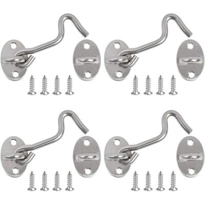 Melissa Crochet Fermeture Porte, 4pcs Crochet Cabine Verrous Et Boulons Pour Serrures Porte Loquet Portail Support Fenêtre Pour Entretoise Silencieux Verrouillage Verrou Portail, 3 Pouce/acier Inox - Publicité Melissa Crochet Fermeture Porte, 4pcs Crochet Cabine Verrous Et Boulons Pour Serrures Porte Loquet Portail Support Fenêtre Pour Entretoise Silencieux Verrouillage Verrou Portail, 3 Pouce/acier Inox - Publicité