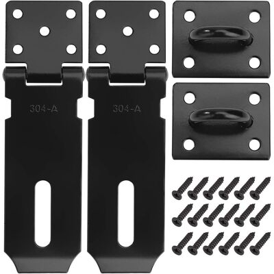 AHLSEN Bravix Cadenas Fermoir Loquet De Porte Acier Inoxydable Moraillon De Verrouillage 4 Pouces Verrou De Porte Avec Vis Finition Noir Mat 2 Pièces - Publicité AHLSEN Bravix Cadenas Fermoir Loquet De Porte Acier Inoxydable Moraillon De Verrouillage 4 Pouces Verrou De Porte Avec Vis Finition Noir Mat 2 Pièces - Publicité