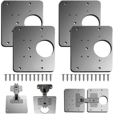 YUDO Plaque De Réparation De Charnière, Supports De Réparation De Charnière De Meuble, Kit De Réparation De Plaque De Réparation De Charnière De Porte De Placard De Cuisine-4pcs - Publicité YUDO Plaque De Réparation De Charnière, Supports De Réparation De Charnière De Meuble, Kit De Réparation De Plaque De Réparation De Charnière De Porte De Placard De Cuisine-4pcs - Publicité