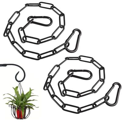 FOGSHIELD Chaîne En Acier Inoxydable 304 De 2 X 60 Cm Avec 4 Mousquetons, Diamètre 3 Mm, Idéale Pour Le Bricolage. Chaîne En Métal Noir, Parfaite Pour Suspendre Un Fil À Linge. Publicité FOGSHIELD Chaîne En Acier Inoxydable 304 De 2 X 60 Cm Avec 4 Mousquetons, Diamètre 3 Mm, Idéale Pour Le Bricolage. Chaîne En Métal Noir, Parfaite Pour Suspendre Un Fil À Linge. Publicité