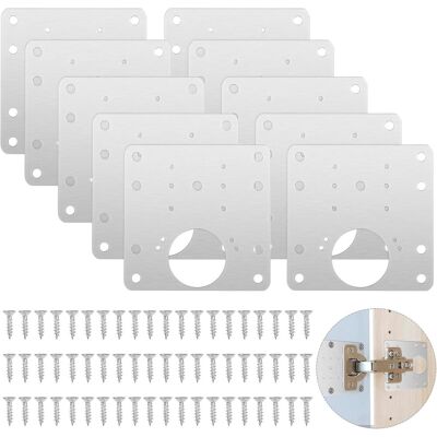 Generic 10 Pièces Charnière Porte Placard, Plaque Reparation Kit De Réparation Meuble Avec Vis, Armoire Avec Trou Hinge Repair - Publicité Generic 10 Pièces Charnière Porte Placard, Plaque Reparation Kit De Réparation Meuble Avec Vis, Armoire Avec Trou Hinge Repair - Publicité
