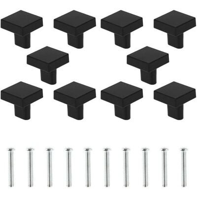 MOXIE Lot De 10 Boutons De Porte Noir Boutons D'Armoire Carrée En Laiton Massif Poignées De Meuble Cuisine Vintage Avec Vis Pour Armoire Placards Tiroirs (noir) - Publicité MOXIE Lot De 10 Boutons De Porte Noir Boutons D'Armoire Carrée En Laiton Massif Poignées De Meuble Cuisine Vintage Avec Vis Pour Armoire Placards Tiroirs (noir) - Publicité