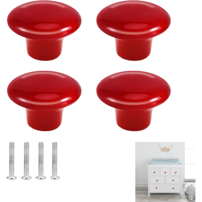 Generic 4 Pièces Bouton De Meuble En Céramique Ronde 33mm, Boutons De Portes Pour Placards, Rouge - Publicité Generic 4 Pièces Bouton De Meuble En Céramique Ronde 33mm, Boutons De Portes Pour Placards, Rouge - Publicité