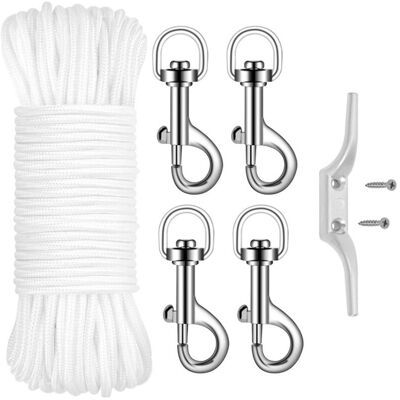 OEM Kit De Mousquetons Pour Drisse De Mât À Drapeau 11,5 M – Acier Inoxydable Noir, Lot Complet Avec Fixation Rapide - Publicité OEM Kit De Mousquetons Pour Drisse De Mât À Drapeau 11,5 M – Acier Inoxydable Noir, Lot Complet Avec Fixation Rapide - Publicité