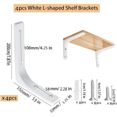 Generic 4pcs Equerre Metal 200x150mm Equerre Charge Lourde Support Etagere Murale Pour Deco Murale Cuisine Industrielle Radiateur Montage Mural - Publicité Generic 4pcs Equerre Metal 200x150mm Equerre Charge Lourde Support Etagere Murale Pour Deco Murale Cuisine Industrielle Radiateur Montage Mural - Publicité