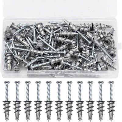 Melissa Combinaison De Jeu De Vis D'Expansion En Alliage De Zinc, 100 Pièces Lot De 50 Vis Et 50 Chevilles - Autoforantes En Métal - Pour Plaques De Plâtre Et De Staff - Publicité Melissa Combinaison De Jeu De Vis D'Expansion En Alliage De Zinc, 100 Pièces Lot De 50 Vis Et 50 Chevilles - Autoforantes En Métal - Pour Plaques De Plâtre Et De Staff - Publicité