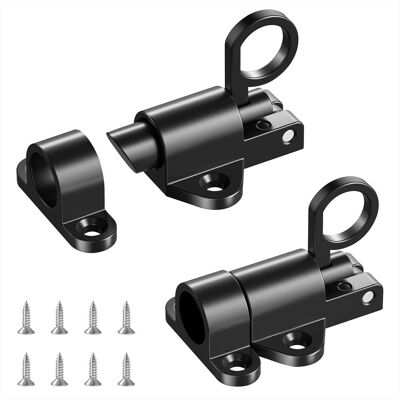 OEM Verrou Porte À Rebond En Alliage D'Aluminium Noir - Lot De 2 Loquets Avec Vis - Serrure À Ressort Pour Portes En Bois, Fenêtres Et Portes De Placard - Publicité OEM Verrou Porte À Rebond En Alliage D'Aluminium Noir - Lot De 2 Loquets Avec Vis - Serrure À Ressort Pour Portes En Bois, Fenêtres Et Portes De Placard - Publicité