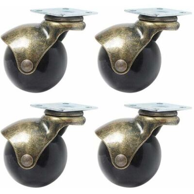 ABYSSE 4 Pcs Roulettes Bronze À Billes Pour Meubles Roue À Boule Pour Meubles Diamètre 40mm - Publicité ABYSSE 4 Pcs Roulettes Bronze À Billes Pour Meubles Roue À Boule Pour Meubles Diamètre 40mm - Publicité